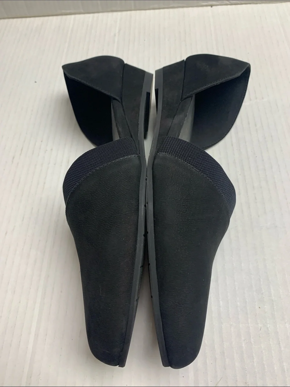 Eileen Fisher Ida Black D’orsay Suede Minimalist Flats Size 9